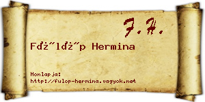 Fülöp Hermina névjegykártya